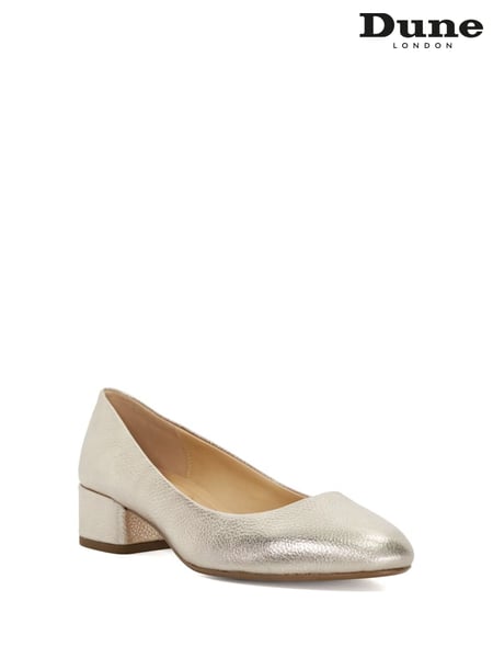 Dune London Gold Wide Fit Bracket Low Heel Comfort Court Shoes (AJ7665) | € 66