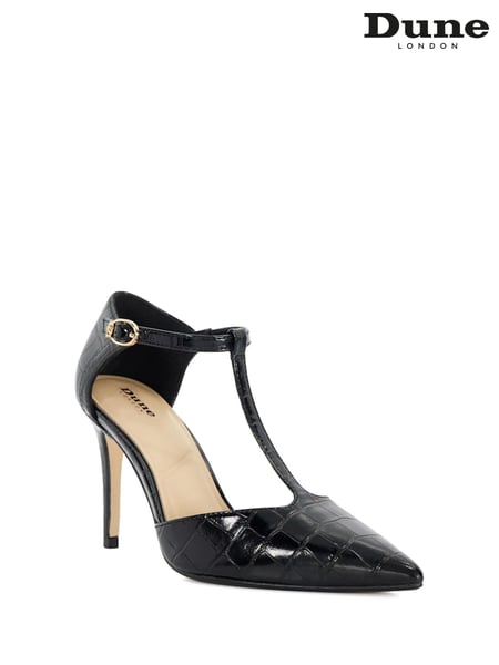 Dune London Black Castered Updated T Bar Point Court Shoes (AJ7685) | € 139