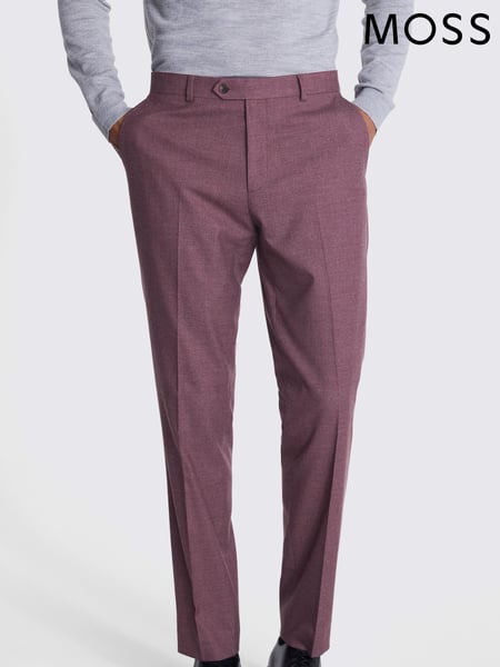 MOSS Red Tailored Fit Mulberry Flannel Trousers (AJ7832) | € 62