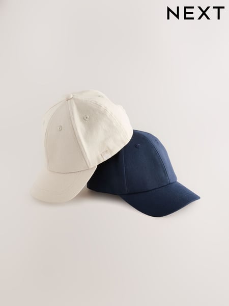 Navy/Stone Baseball 100% Cotton Caps 2 Pack (3mths-16yrs) (AJ7877) | € 17 - € 28
