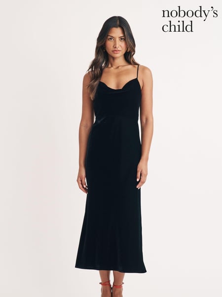 Nobodys Child Black Velvet Cowl KneckTrixie Midaxi Dress (AJ8398) | € 66