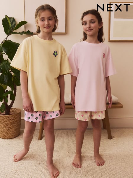 Pink/Yellow Short Pyjamas 2 Pack (3-16yrs) (AK0208) | € 26 - € 34