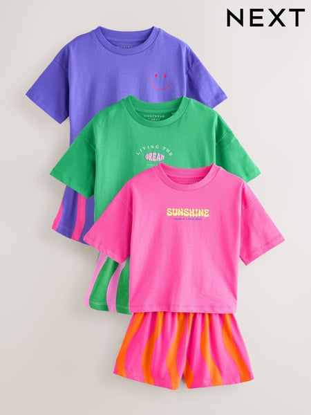 Green/Pink Pyjamas 3 Pack (3-16yrs) (AK0215) | € 38 - € 48