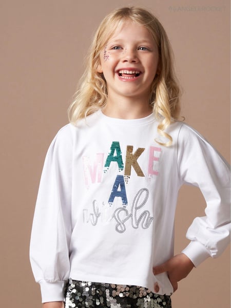 Angel & Rocket White Gigi Sequin Wish T-Shirt (AK0628) | € 25 - € 31