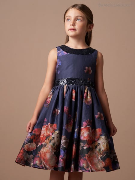 Angel & Rocket Blue Sequin Bow Claudia Dress (AK0655) | € 61 - € 64