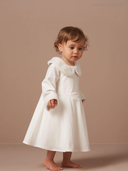 Angel & Rocket White Gabrielle Faux Fur Collar Dress (AK0674) | € 43 - € 46