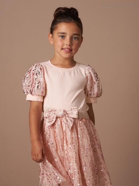 Angel & Rocket Pink Freya Pink Sequin Sleeve T-Shirt (AK0679) | € 17 - € 20