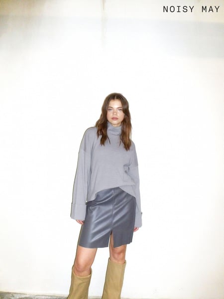 NOISY MAY Grey PU Faux Leather Mini Skirt (AK1631) | € 17