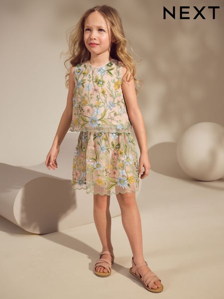 Multi Embroidered Occasion Top And Skirt Co-ord Set (3-16yrs) (AK2350) | € 54 - € 62