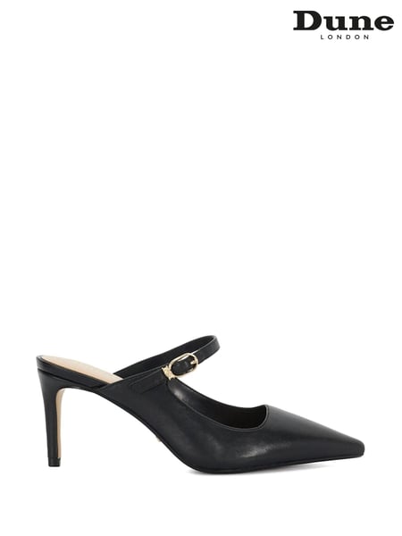 Dune London Black Chronicle Buckle Open Mules (AK3045) | € 70
