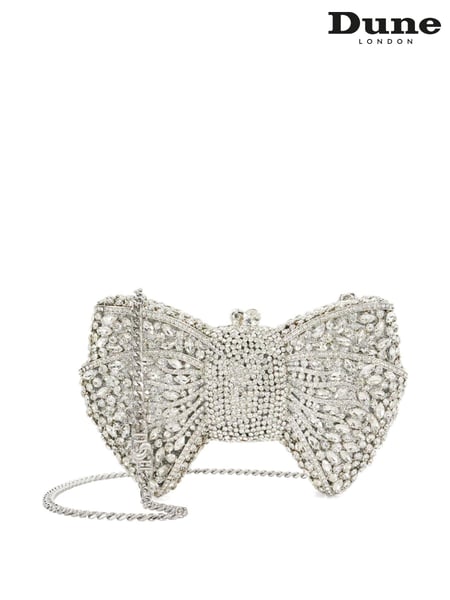 Dune London Silver Enchant Diamante Bow Bag (AK3105) | € 232