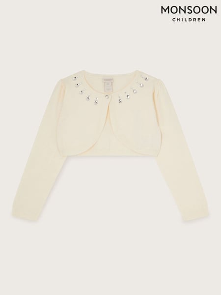 Monsoon Natural Maisie Diamante Trim Cardigan (AK3235) | € 22 - € 25