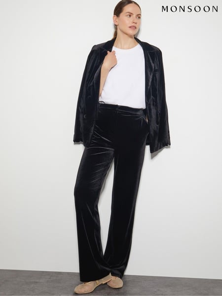 Monsoon Black Vada Velvet Trousers (AK3569) | € 50