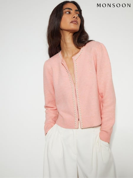 Monsoon Pink Pia Pearl Cardigan (AK3603) | € 54