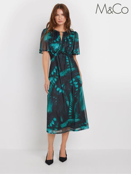 M&Co Blue Angel Sleeve Butterfly Mesh Dress (AK3743) | € 31