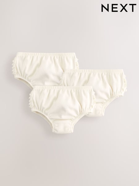 Cream Baby 100% Cotton Knickers 3 Pack (0mths-2yrs) (AK3922) | € 11