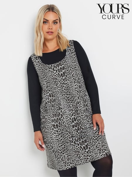 Yours Curve A-Line Leopard Print Pinafore Dress (AK4463) | 53 €