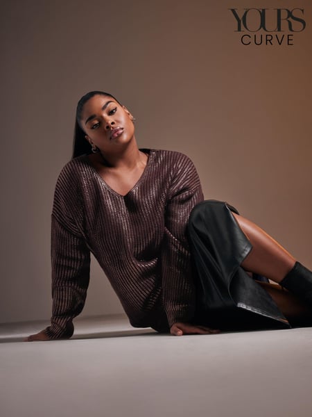 Yours Curve Purple Foil Knit Jumper (AK4599) | € 30