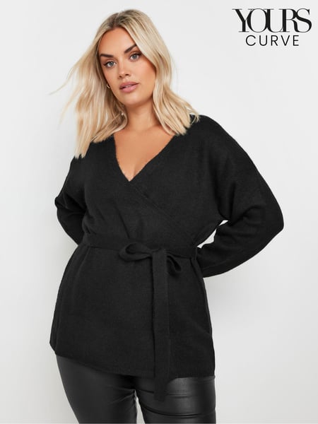 Yours Curve Black Wrap Jumper (AK4621) | € 53