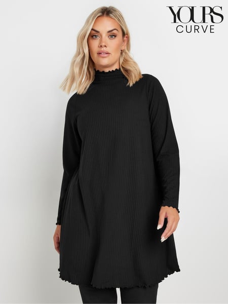 Yours Curve Black Lettuce Edge Tunic (AK5025) | € 42