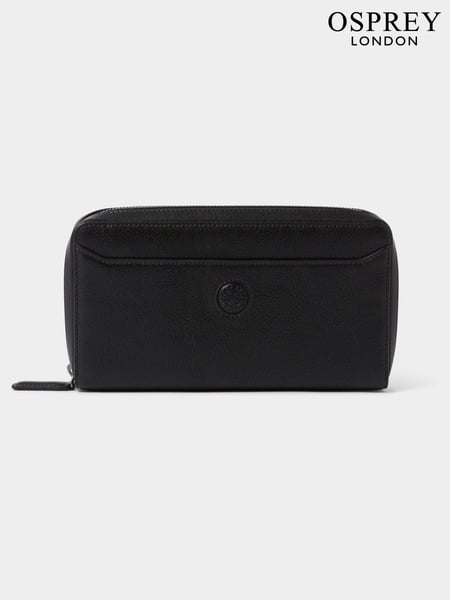 Osprey London The Compass Leather Travel Black Wallet (AK5590) | € 195