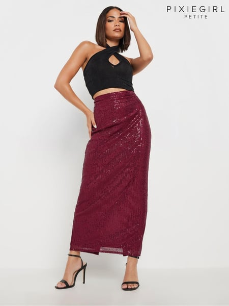 PixieGirl Petite Red Sequin Maxi Skirt (AK6370) | € 30