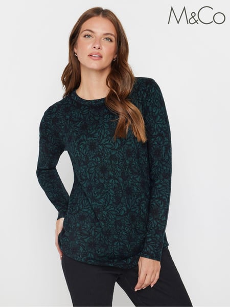 M&Co Blue Lace Print Tunic Jumper (AK6819) | € 26
