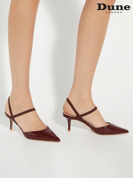 Dune London Red Standard Fit Classical Elasticated Open Court Shoes (AK6906) | € 123