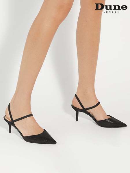 Dune London Black Standard Fit Classical Elasticated Open Court Shoes (AK6919) | € 123