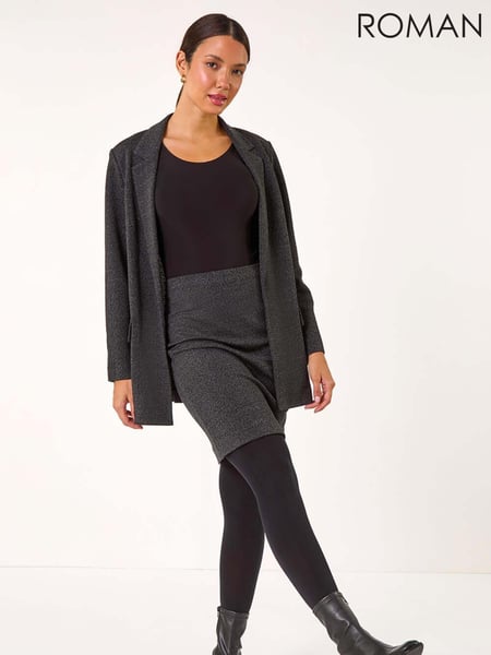 Roman Grey Smart Textured Stretch Skirt (AK7497) | € 50