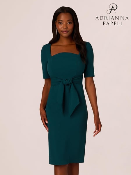 Adrianna Papell Crepe Tie Front Midi Dress (AK7560) | € 100