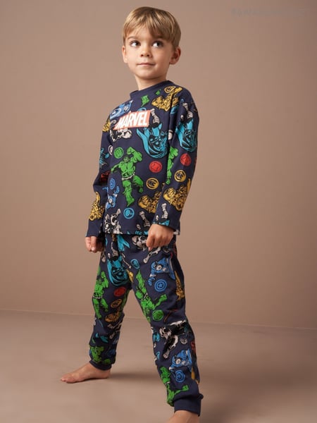 Angel & Rocket Blue Marvel 100% Cotton Jersey Pyjamas (AK7676) | € 37 - € 44