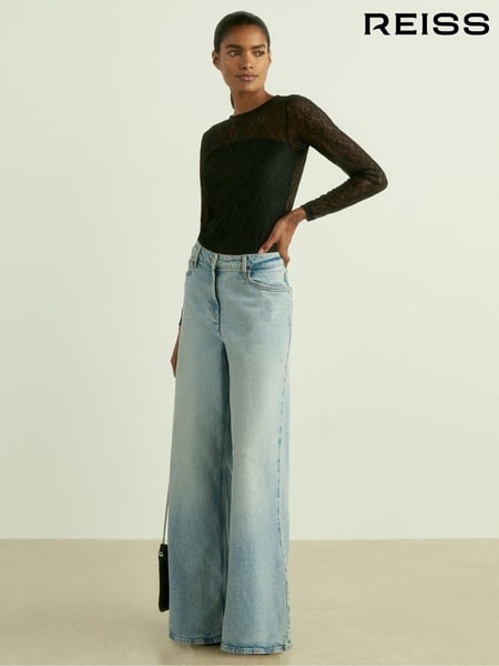 Reiss Black Bernice Lace Double-Layer Bodysuit (AK8428) | € 153