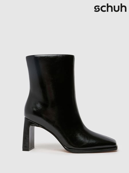 Schuh Becca Square Toe Heeled Black Boots (AK8486) | € 86