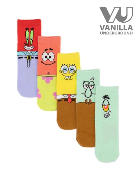 Vanilla Underground Brown Kids Spongebob Squarepants Socks 5 Pack (AK8571) | € 22