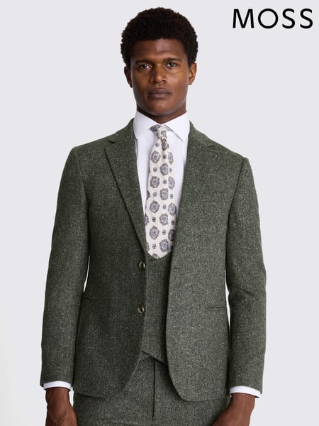 MOSS Khaki Green Slim Fit Tweed Jacket (AK9208) | € 132