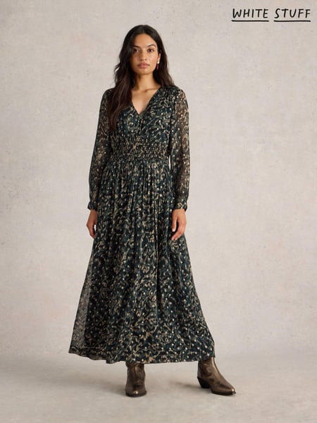 White Stuff Black Edie Metallic Spot Maxi Dress (AK9375) | € 91