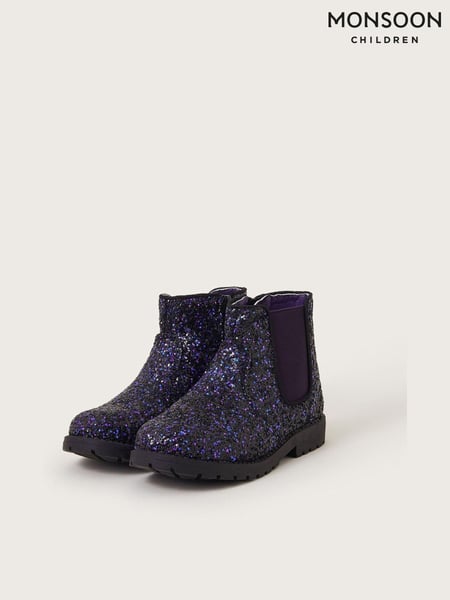 Monsoon Purple Glitter Chelsea Boots (AK9892) | € 22 - € 24