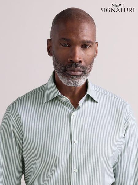 Green Bengal Slim Fit Signature 100% Cotton Bengal Stripe Shirt (AL0150) | € 66