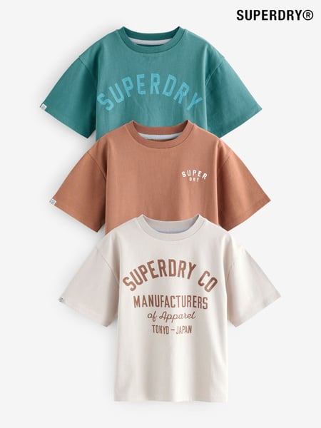 Superdry Brown/Cream T-Shirt 3 Pack (AL0457) | € 42 - € 48