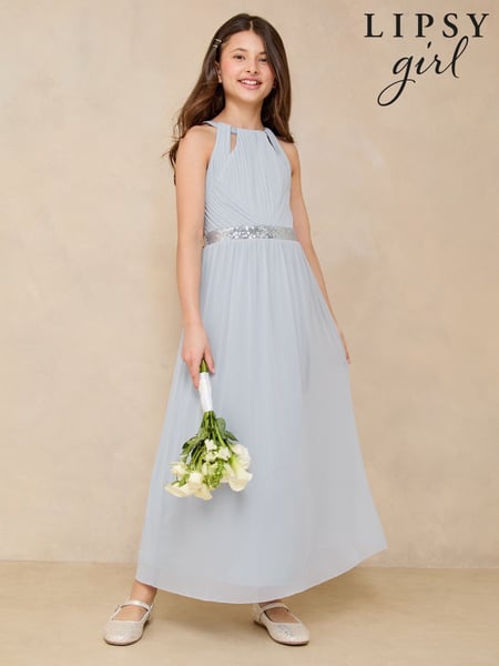 Lipsy Blue/SiIver Teen Cut Out Midi Occasion Dress (10-16yrs) (AL0713) | € 81 - € 90