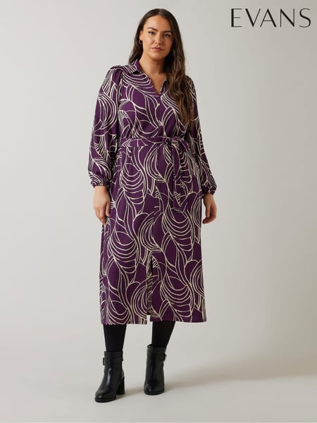 Evans Linear Print Jersey Crepe Dress (AL0754) | € 83