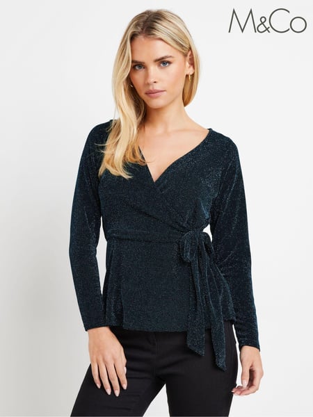 M&Co Black Brillo Wrap Top (AL0897) | € 51
