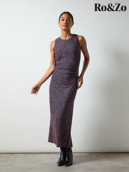 Ro&Zo Pink Gabriela Super Sparkle Column Midi Dress (AL2689) | € 77