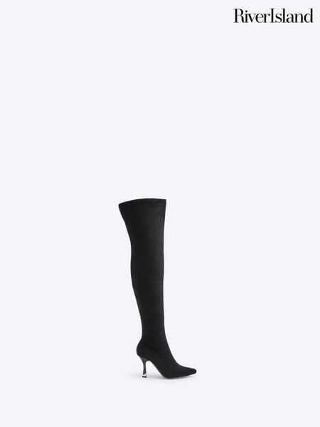 River Island Black Over The Knee Sock Boots (AL3118) | € 51