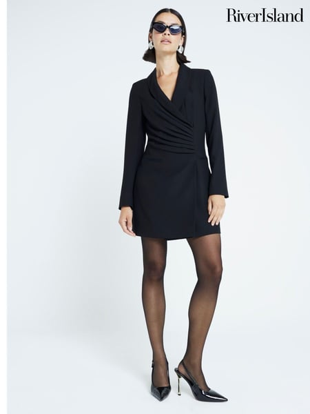 River Island Black Ruched Blazer Dress (AL3141) | € 60