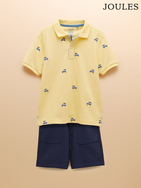 Joules Woody Yellow Polo Shirt and Shorts Set (AL3774) | € 37 - € 42