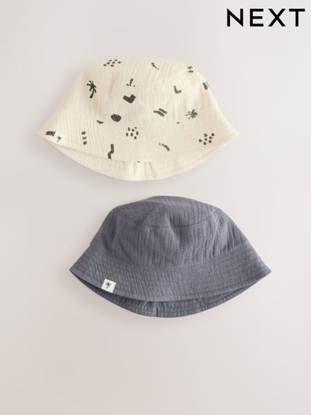 Charcoal Grey Baby Bucket Hats 2 Pack (0mths-2yrs) (AL3843) | € 17