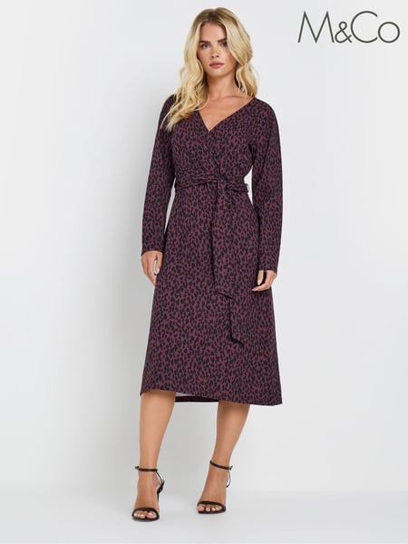 M&Co Purple Petite Animal Wrap Dress (AL4061) | € 59