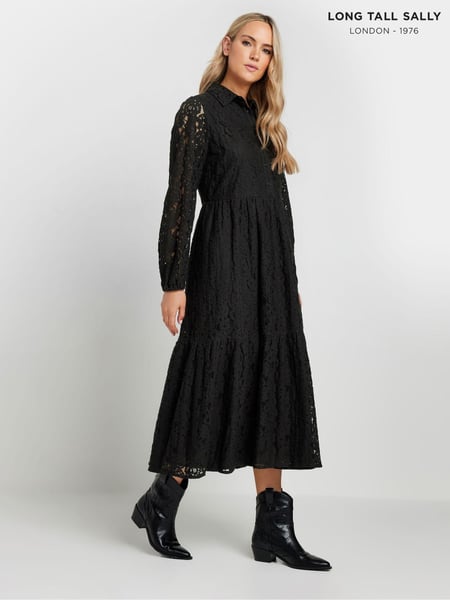 Long Tall Sally Black Lace Midi Dress (AL4082) | € 39